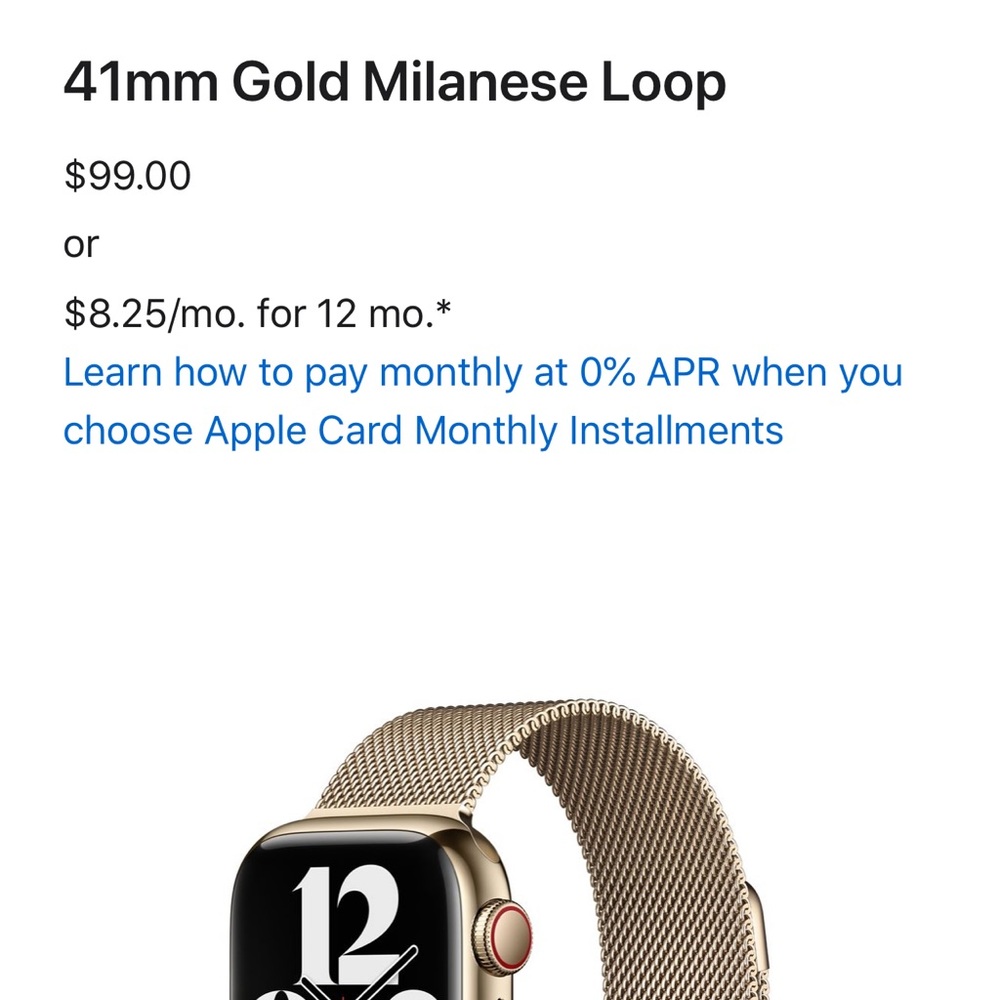 41mm Gold Milanese Loop
